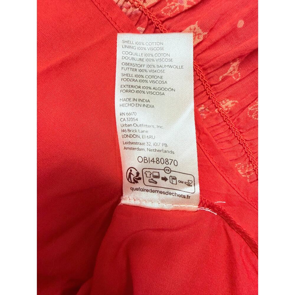 Free People Golden Hour Red Floral Boho Maxi Dress M Cottagecore Romantic - Picture 9 of 10